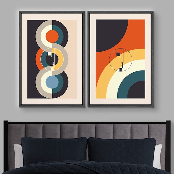 Dustinway Framed Canvas Print Wall Art Set of 2 Colorful
