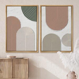 Dustinway Framed Canvas Print Wall Art Set of 2 Arches Abstract Shape ...