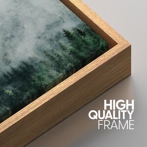 Dustinway Framed Canvas Print Wall Art Set of 3 Watercolor Green Forest ...