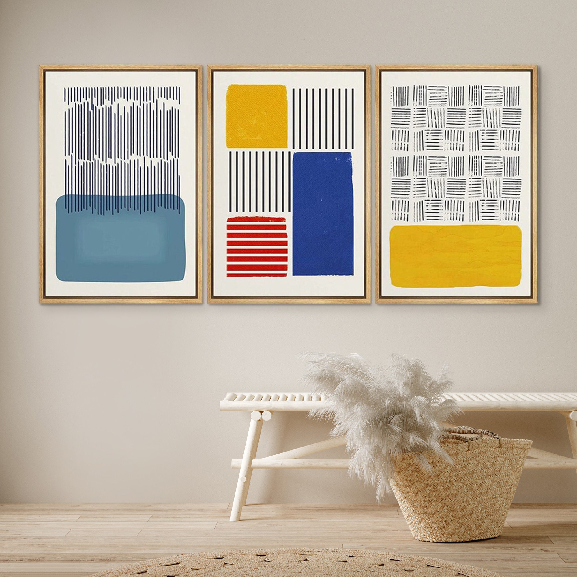洋書 The art of wood and tone Litton Lane Abstract Earth Tone Rope and Wood Wall Art, Set