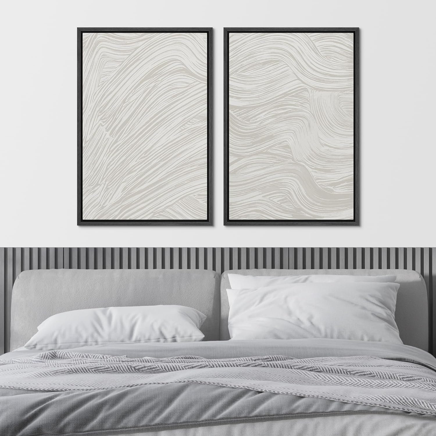 Dustinway Framed Canvas Print Wall Art Set of 2 Abstract Painting ...