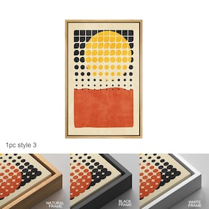 Dustinway Framed Canvas Print Wall Art Set Color Blocks Abstract Shapes ...