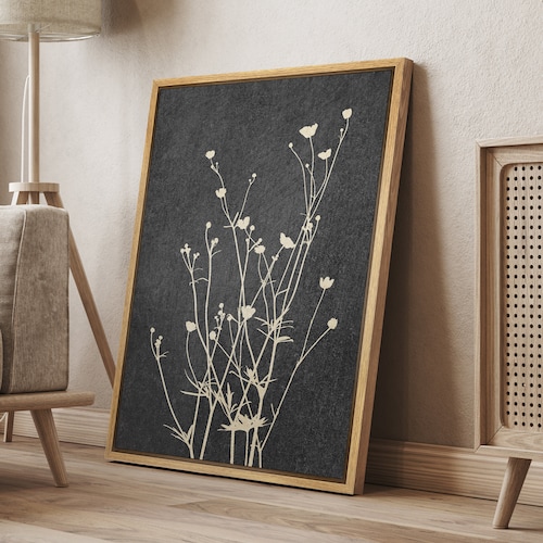 DustinWay, impression sur toile encadrée, ensemble d'art mural, fleurs sauvages, illustrations botaniques, art minimaliste, décoration de ferme moderne