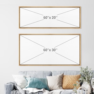 May include: Two framed canvases with white backgrounds and black lines. The top canvas is 60 inches by 20 inches. The bottom canvas is 60 inches by 30 inches.