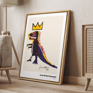 DustinWay Framed Canvas Print Wall Art Dinosaur Modern Art Minimalist Decor