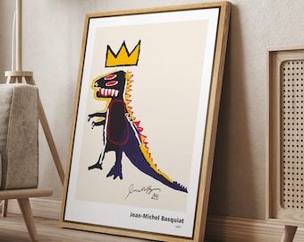 DustinWay Framed Canvas Print Wall Art Dinosaur Modern Art Minimalist Decor