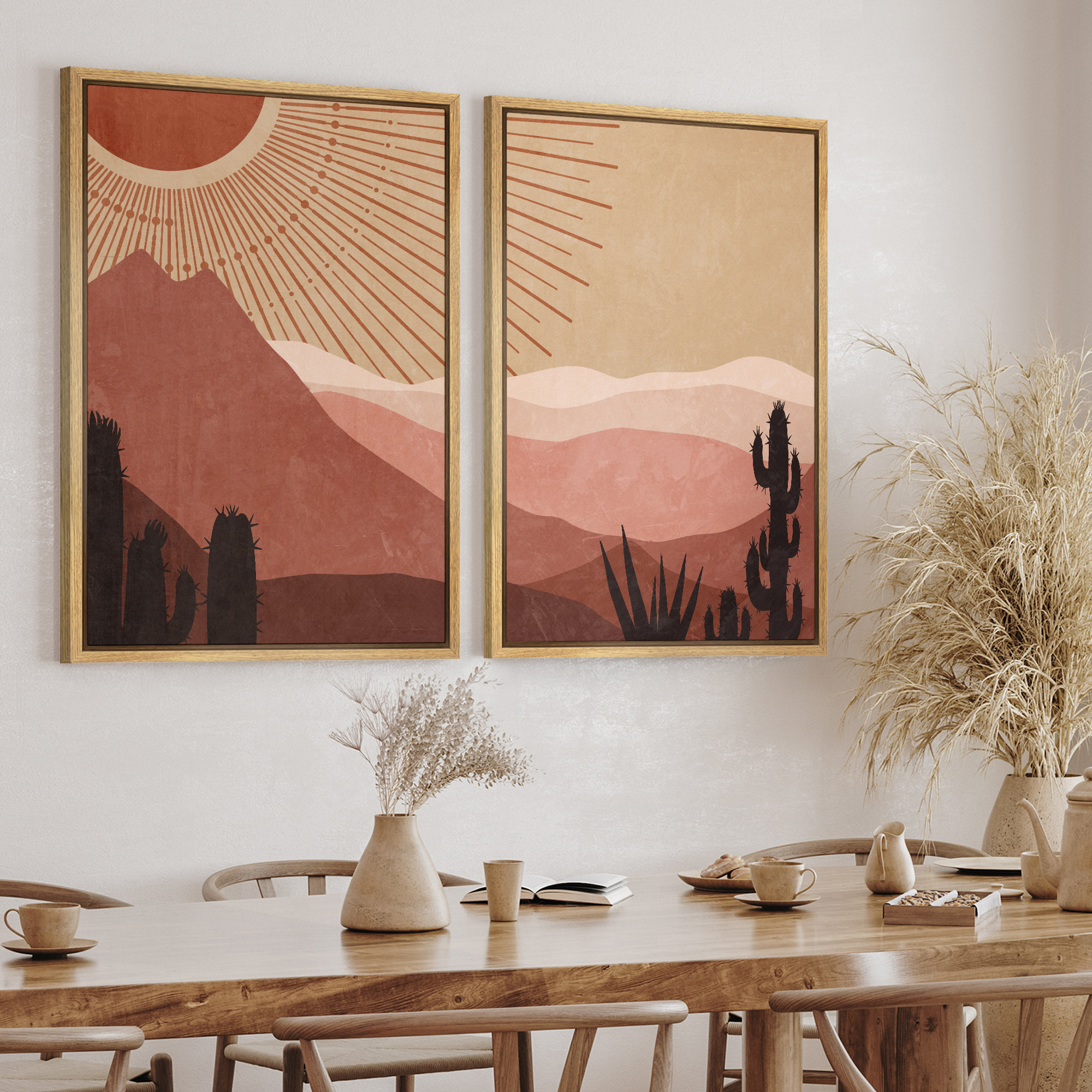 Dustinway Framed Canvas Print Wall Art Set of 2 Abstract