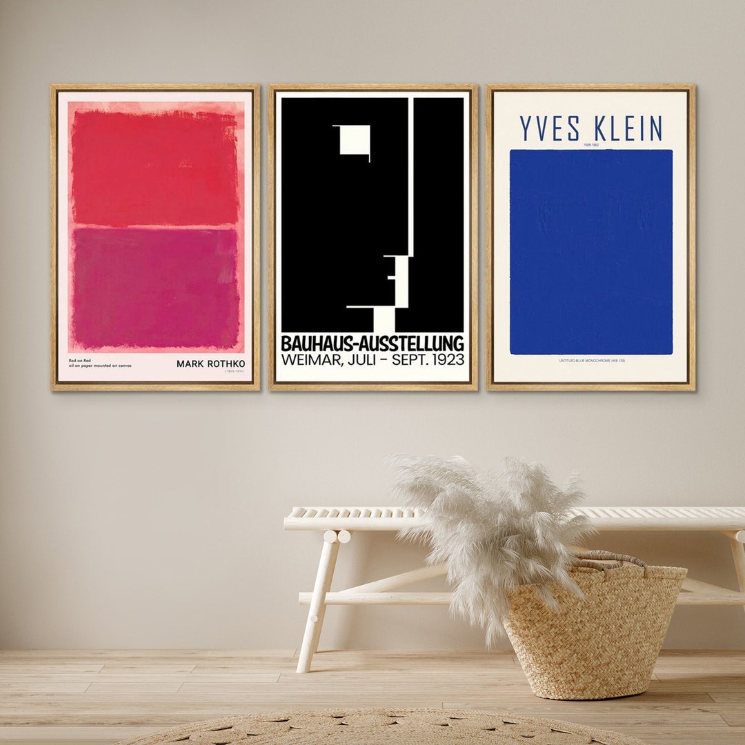 Dustinway Framed Canvas Print Wall Art Set Color Blocks Bauhaus ...