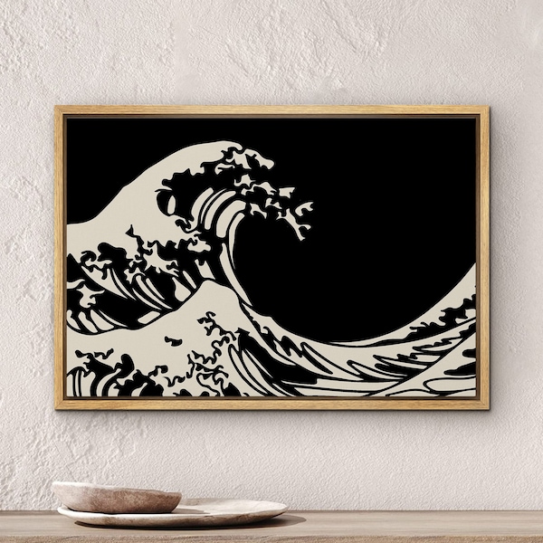 Japanese Ukiyo E Wave Wall Art Etsy