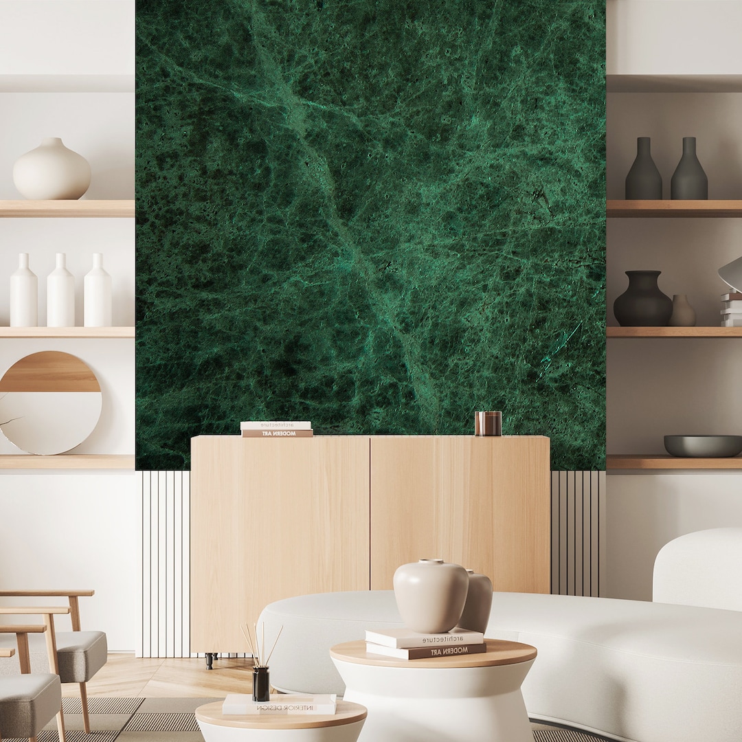 Green Abstract Wallpaper Peel and Stick Wallpaper Removable Wall Mural