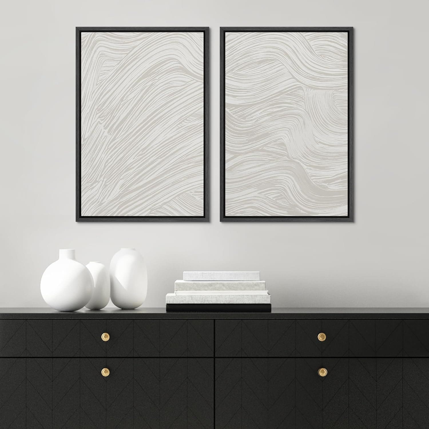Dustinway Framed Canvas Print Wall Art Set of 2 Abstract Painting ...