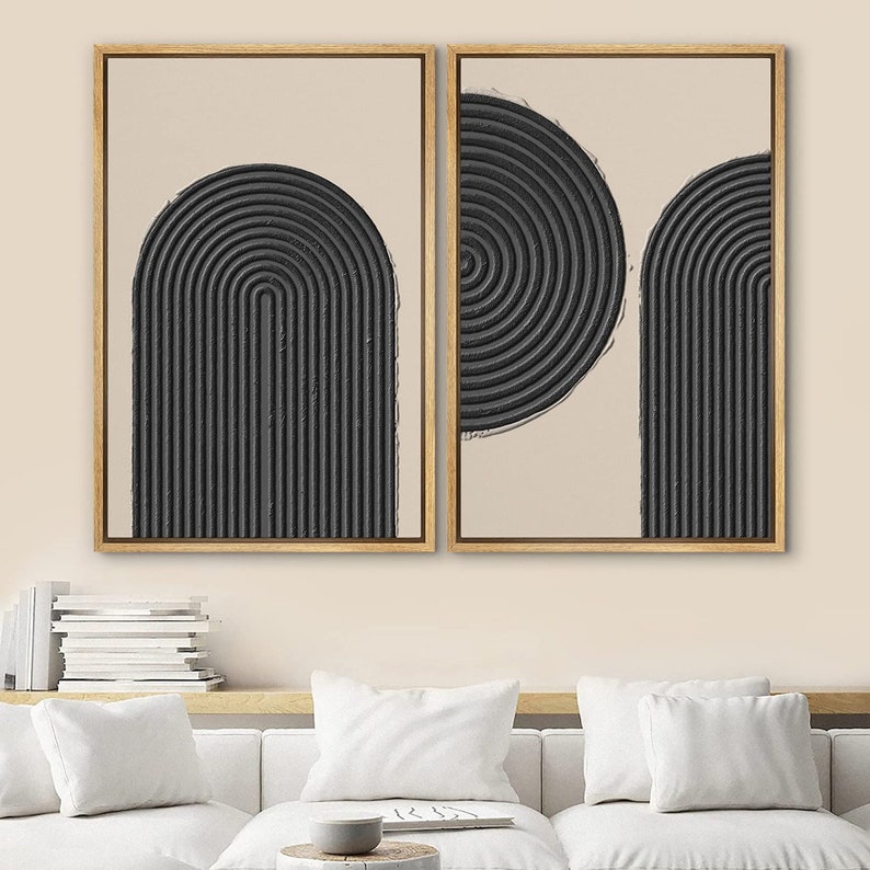 Dustinway Framed Canvas Print Wall Art Set of 2 Abstract Arches Print ...