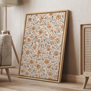 Framed Canvas Wall Art Vintage Wildflower Botanical Flower Prints Artwork Illustration Minimalist Modern Wall Art Living Room Decor