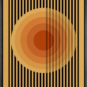 Dustinway Framed Canvas Print Wall Art Bauhaus Orange Circle Abstract ...