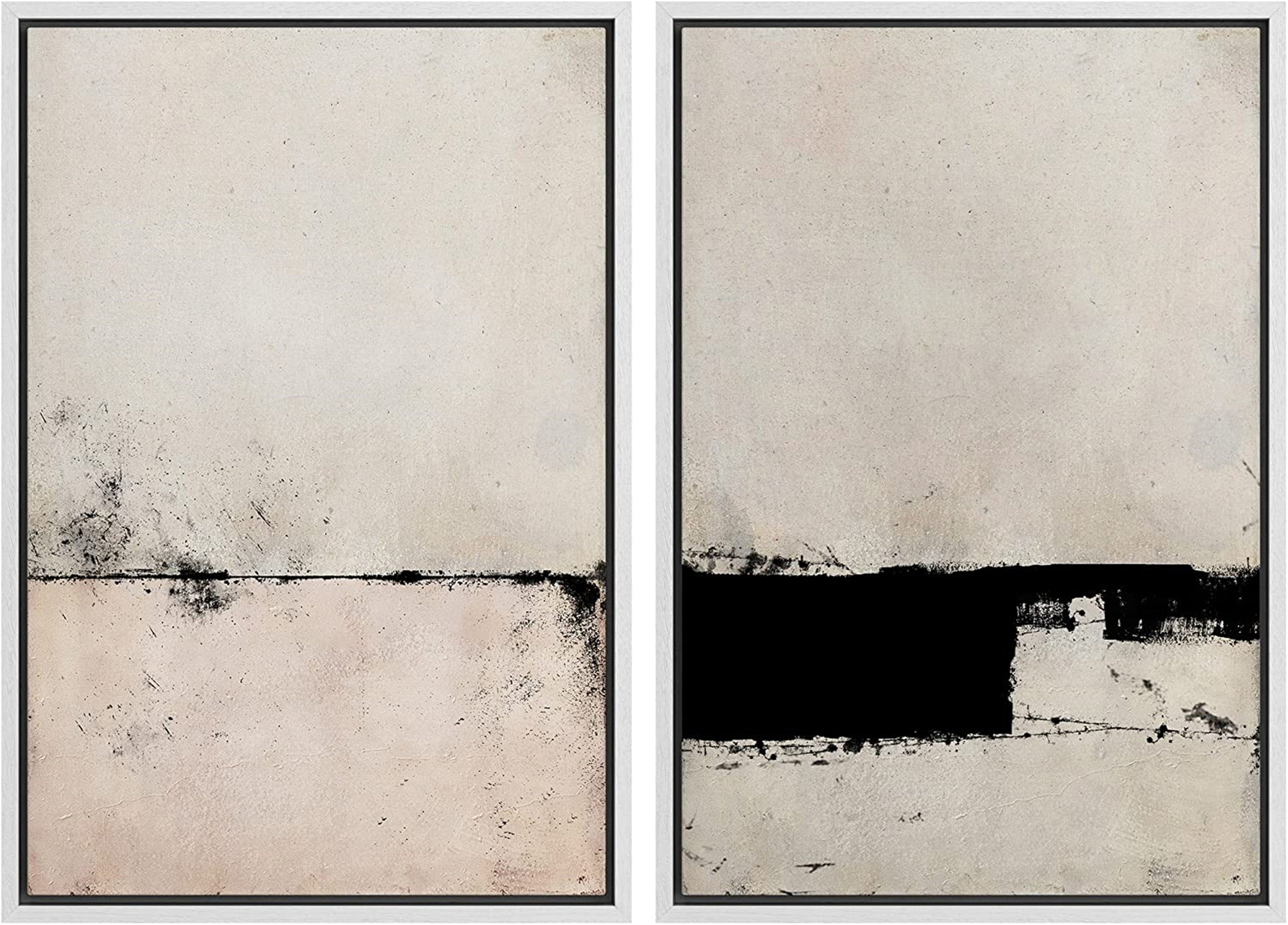 Dustinway Framed Canvas Print Wall Art Set of 2 Pastel Etsy