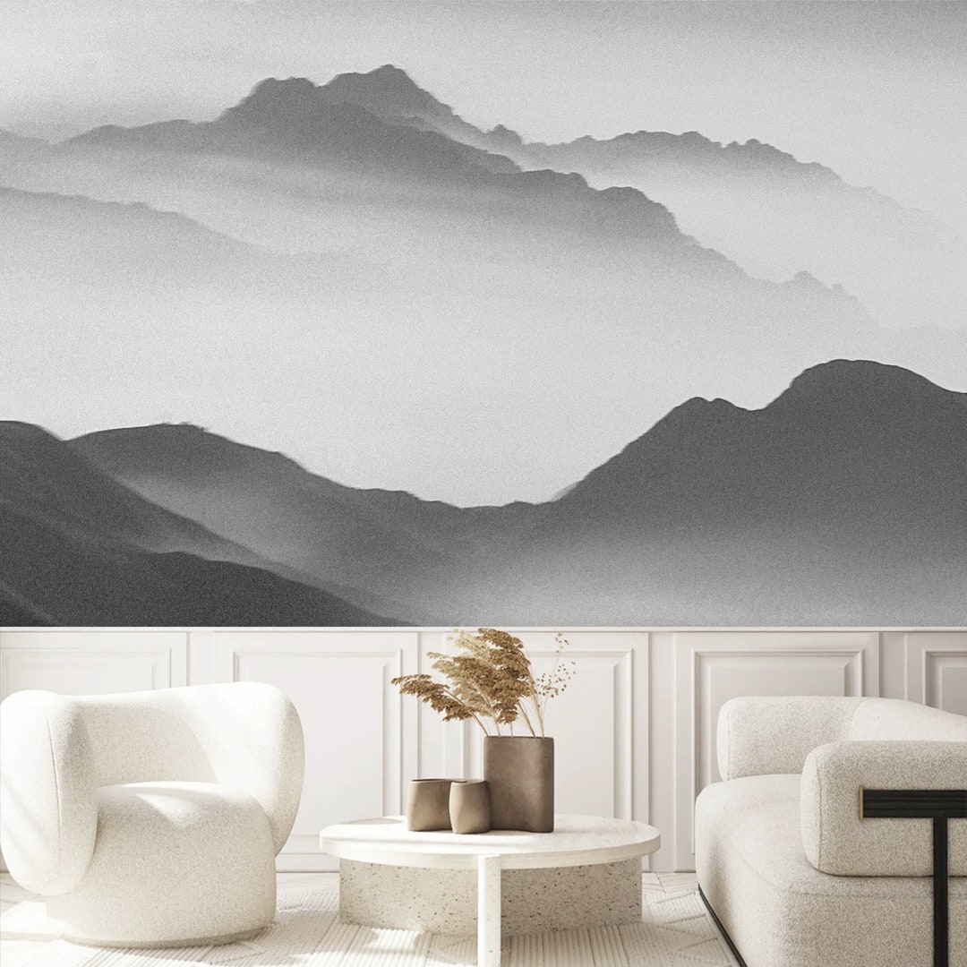 Nature Wallpaper Mural Mountain Wall Art Peel and Stick Large Wallpaper ...