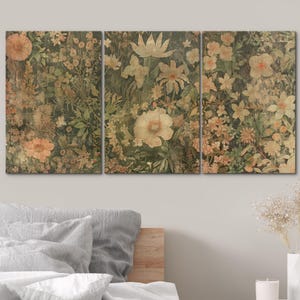 Framed Canvas Wall Art Prints Set of 3 Wildflower Botanical Floral Wall ...