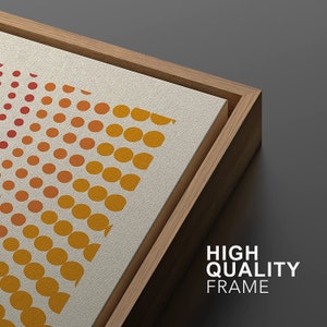 Dustinway Framed Canvas Print Wall Art Bauhaus Geometric Sun and Waves ...
