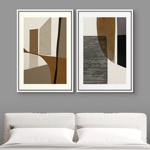 Dustinway Framed Canvas Print Wall Art Set of 2 Geometric Abstract ...