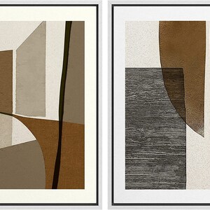 Dustinway Framed Canvas Print Wall Art Set of 2 Geometric Abstract ...