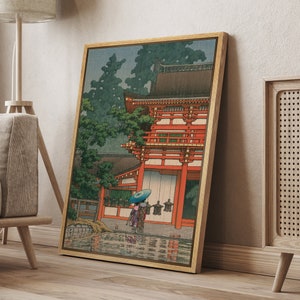 DustinWay Framed Canvas Print Wall Art The Kasuga Shrine in Nara by Kawase Hasui Ukiyo-e Japanese Vintage Art Decor