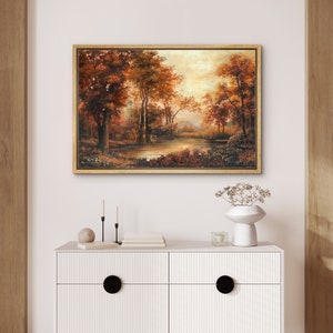 Framed Canvas Wall Art Prints Fall Forest Autumn Landscape Art Print ...