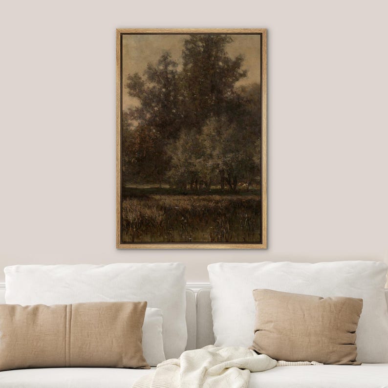 Forest Landscape Wall Art Set of 2 - Framed Rustic Canvas Prints ...