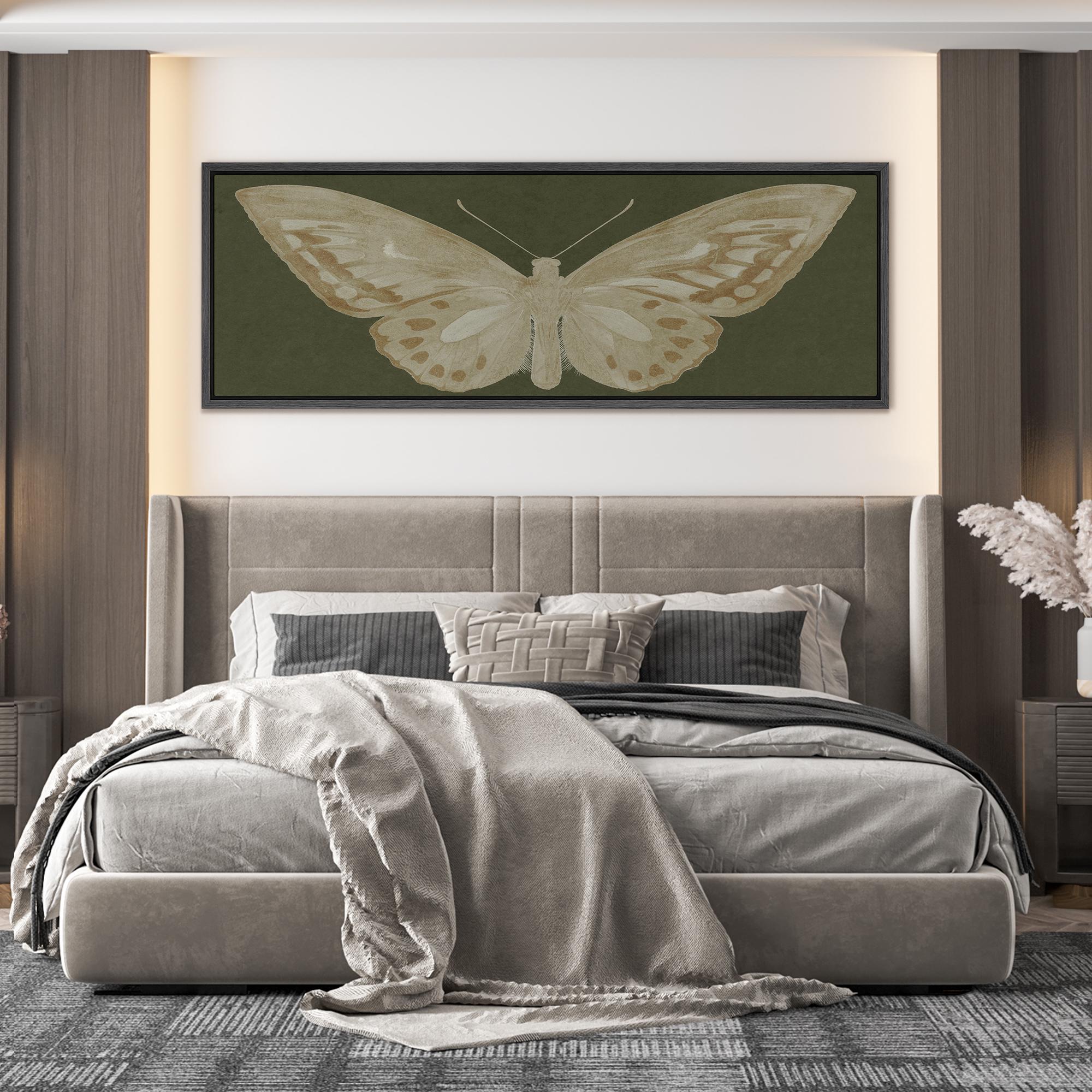 Vintage Butterfly Wall Art - Large Framed Minimalism Insect Canvas ...