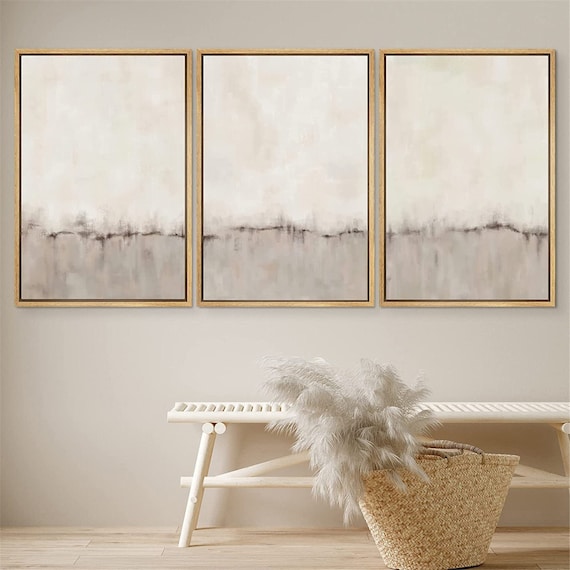 Neutral Wall Art Beige Abstract Minimalist Painting Earth Colors Large  Canvas Formal Living Room Art