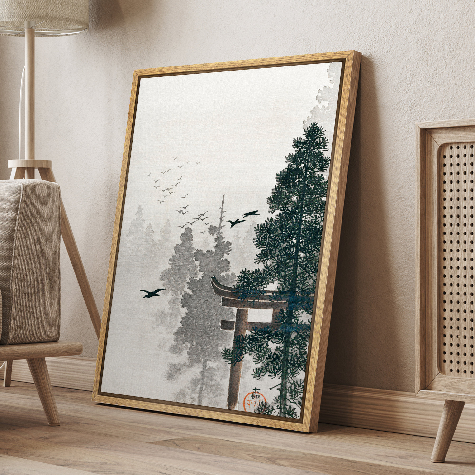 アート・デザイン・音楽 camdeleon Exterior.01 Custom Print Dustinway Framed Canvas Print Wall Art Ukiyo-e Woodblock Torii