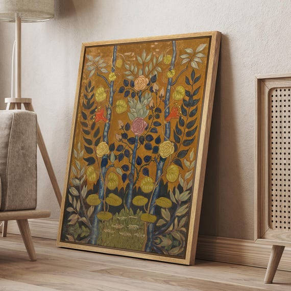 Framed Canvas Wall Art Vintage Rose by Emile Bernard Art Print 