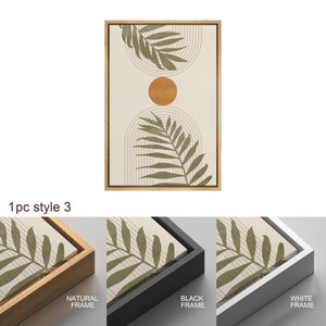 DustinWay Framed Canvas Print Wall Art Set of 3 Tropical Leaves Abstract Shapes Illustrations Mid Century Modern Art Boho Decor image 7