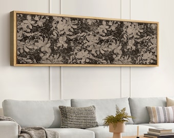 Large Framed Canvas Wall Art Print Abstract Wildflower Floral Art Printed Minimalist Modern Panoramic Wall Art Living Room Boho Wall Decor