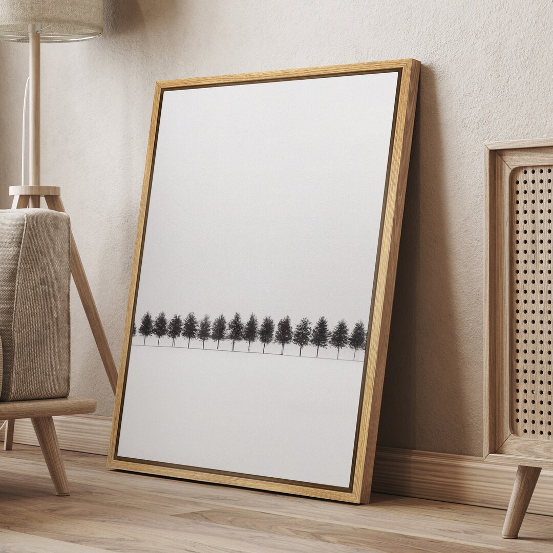 Dustinway Framed Canvas Print Wall Art Black and White Trees ...