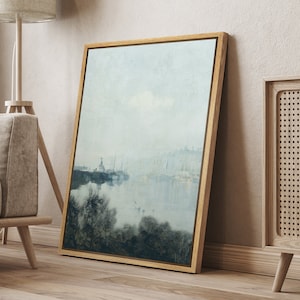 DustinWay Framed Canvas Wall Art Print Abstract Forest Landscape Art Prints Nature Modern Vintage Art Minimalist Decor