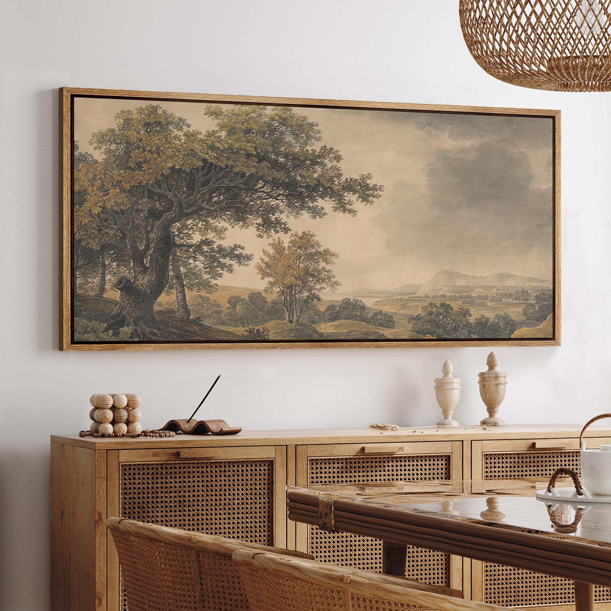 Large Framed Canvas Wall Art Print Pastoral Countryside Landscape