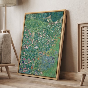 DustinWay Framed Canvas Print Wall Art Flower Garden Floral Botanical Print Retro Modern Art Minimalist Vintage Decor