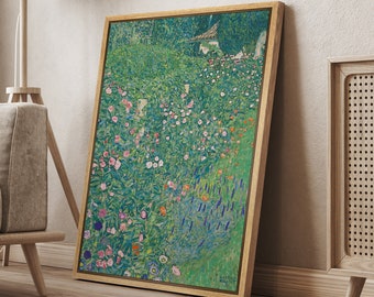 DustinWay Framed Canvas Print Wall Art Flower Garden Floral Botanical Print Retro Modern Art Minimalist Vintage Decor