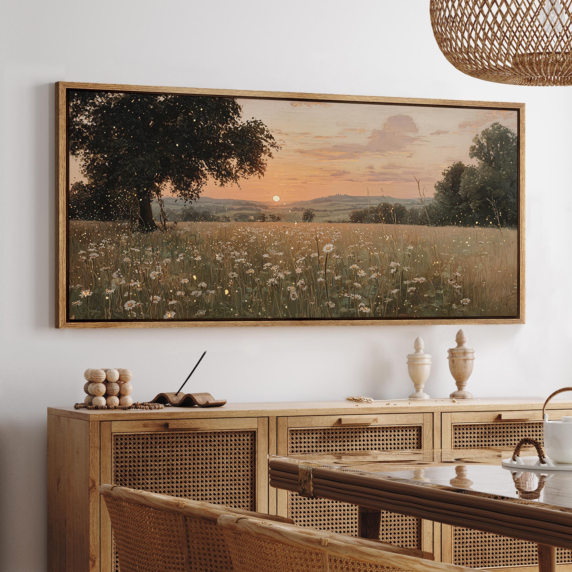 Green Landscape Painting Gold Frame - Etsy