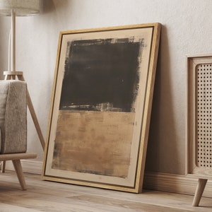 Framed Canvas Wall Art Print Abstract Beige Brown Neutral Art Prints Minimalist Modern Wall Art Living Room Decor