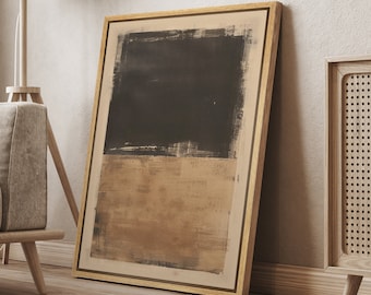 Framed Canvas Wall Art Print Abstract Beige Brown Neutral Art Prints Minimalist Modern Wall Art Living Room Decor
