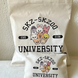 SKZOO set with jute bag and clutch