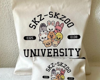 SKZOO set with jute bag and clutch