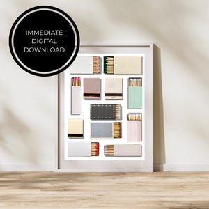 Blank Matchbox DIY Template | Collage Print Poster | Digital Download | Colorful