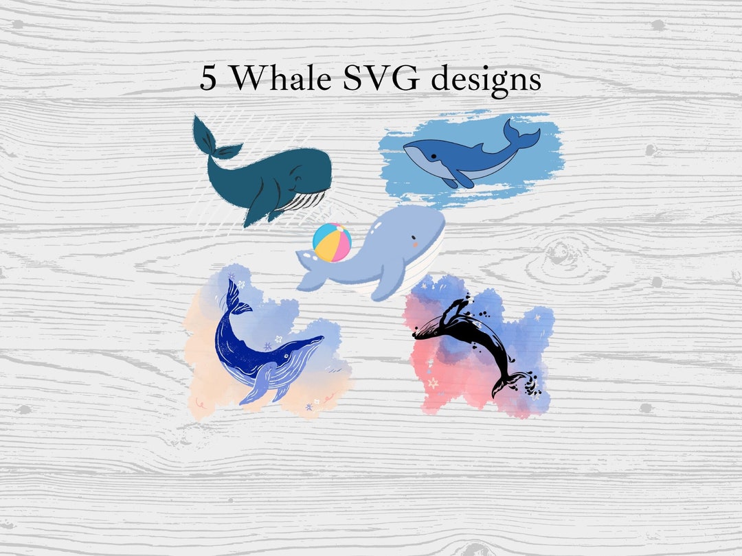 Whale SVG File 5 Whale Cut File Cute Whale Floral SVG File - Etsy