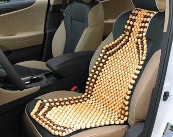 Natural Wood Beaded Seat Cool Wooden Beads Seat | Wooden Bead Car/Van/Taxi Front Seat Massaging Cool Cushion Makes Driving More Bearable And Less Pai-nful - View #6