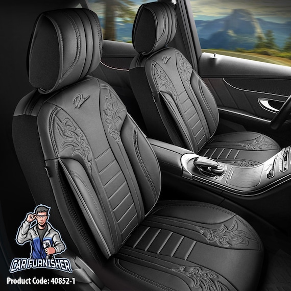 Luxury Car Seat Cover Waterproof Leather 5 Seats Full Set Front Rear Back  Cover
