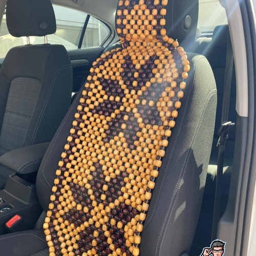 Car Seat Cover Real Wood Beads Car Accessory Massager Etsy