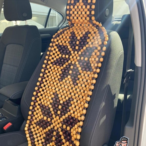 Car Seat Cover Real Wood Beads | Car Accessories | Handmade | Fashion | Nature | Gifts | For Her | Durable | Anti Stress | Comfortable