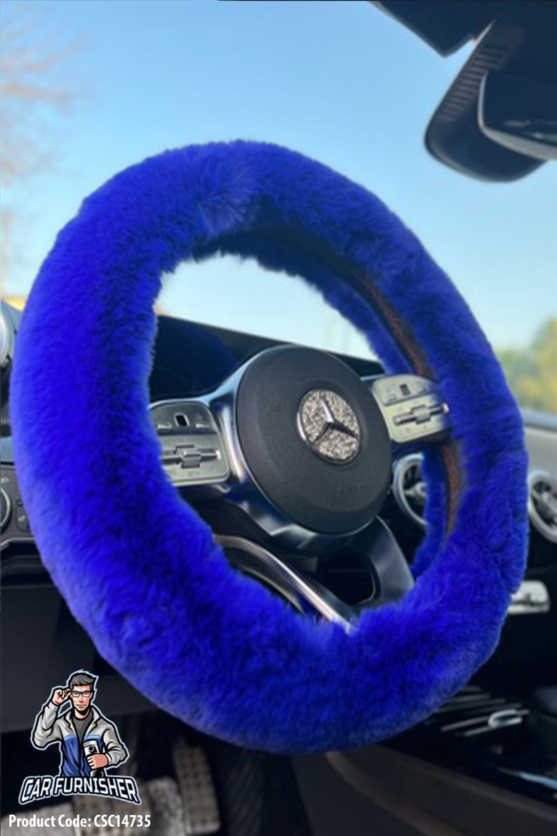 Fluffy Steering Wheel Cover Extra Soft Super Plush Green, Blue, Purple